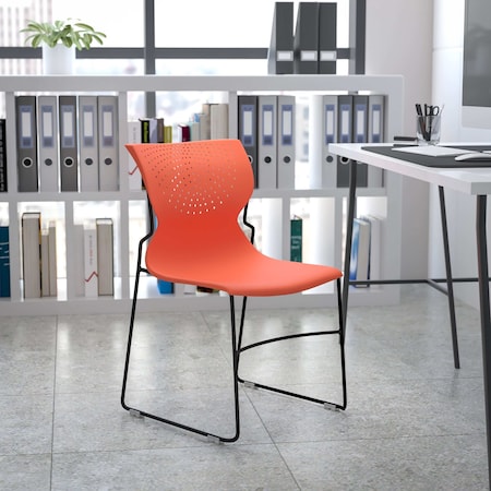 Flash Furniture Orange Plastic Stack Chair RUT-438-OR-GG